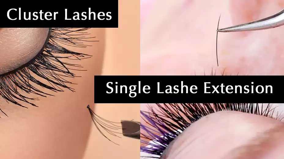 single lash extensions vs cluster