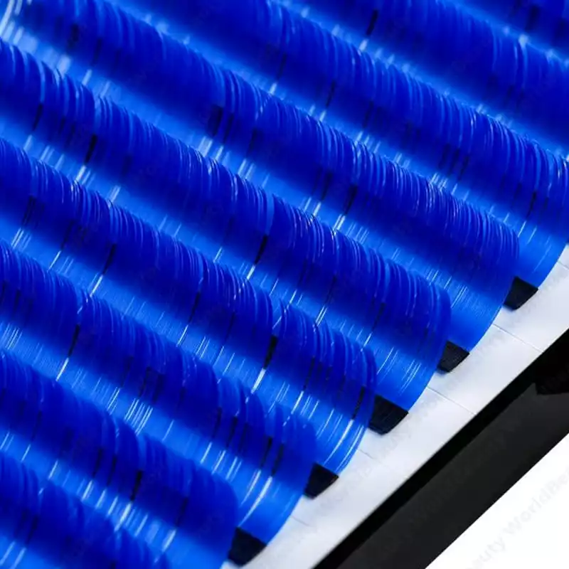 blue colored lash extensions