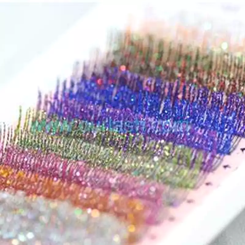 glitter rainbow lash extensions