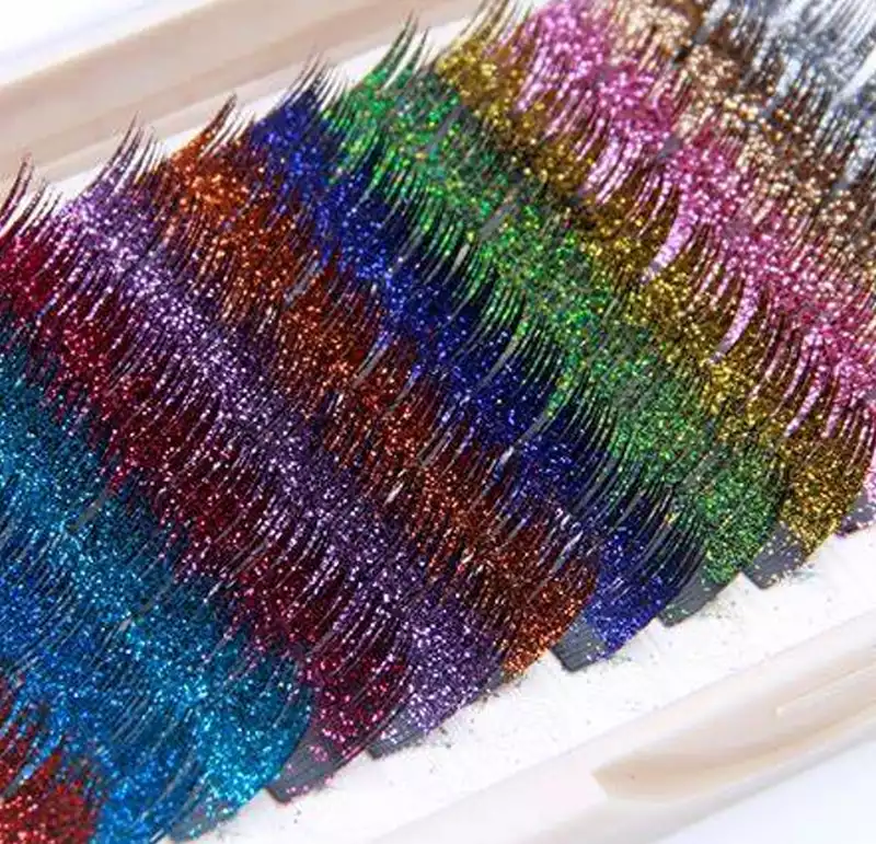 glitter multiple color lash extensions