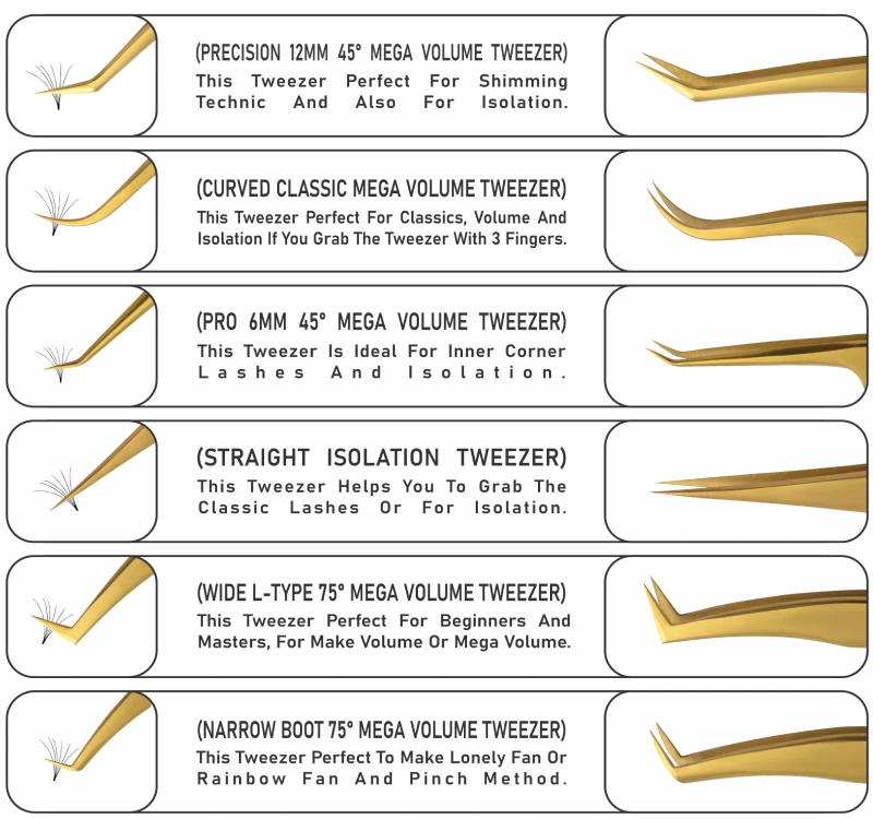 Types of Lash Extension Tweezers